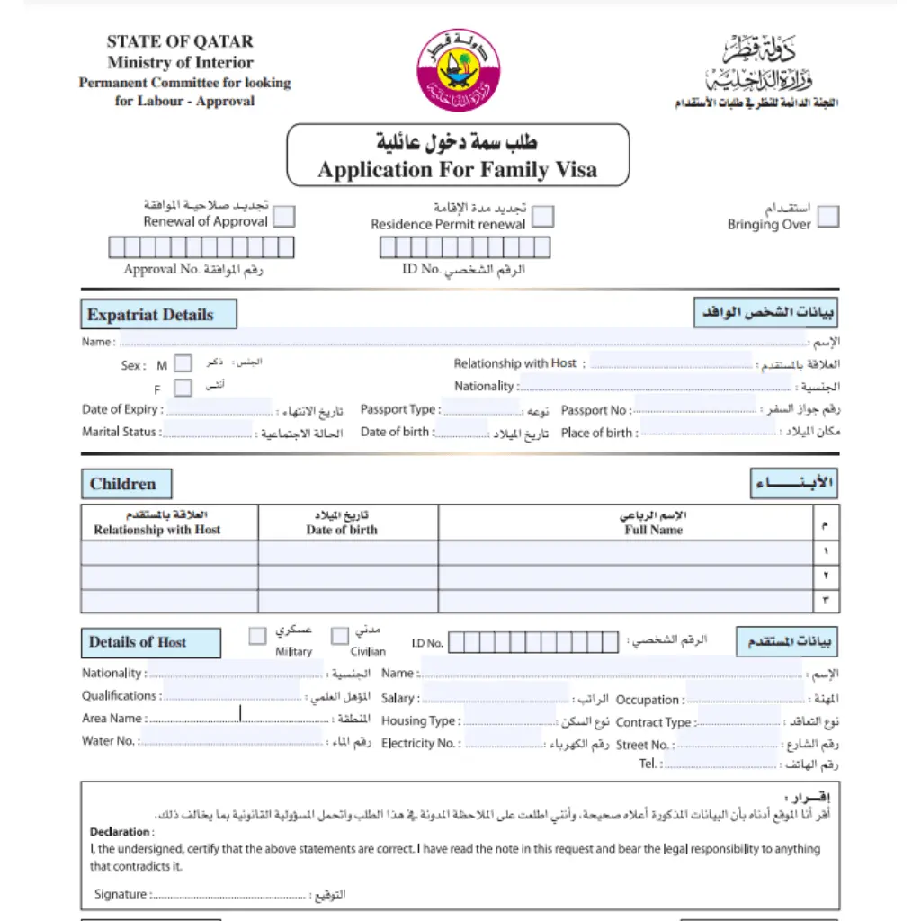 Family Visit Visa Qatar 2025