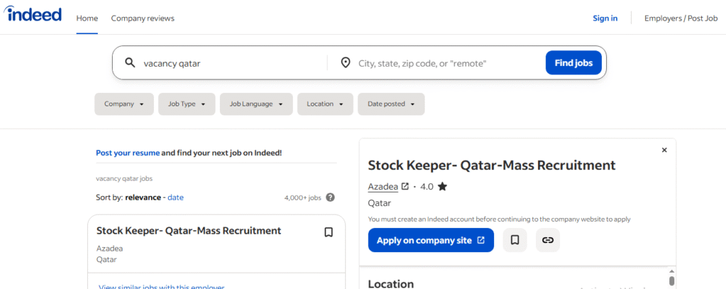 Indeed - Online Job Portal in Qatar