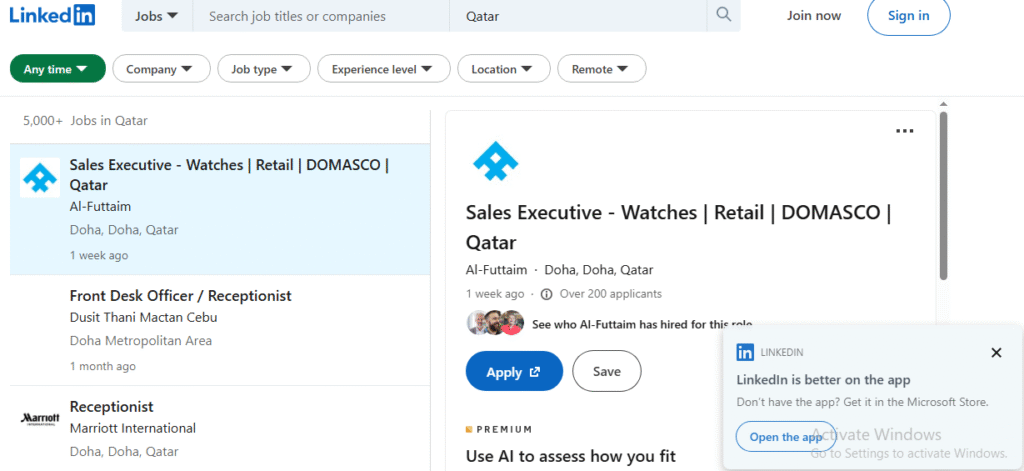 LinkedIn Qatar for top-ranked jobs in Doha