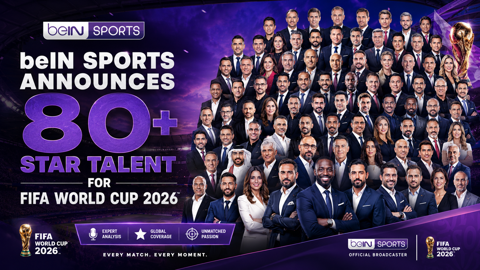 beIN SPORTS Announces 80+ Star Talent for FIFA World Cup 2026